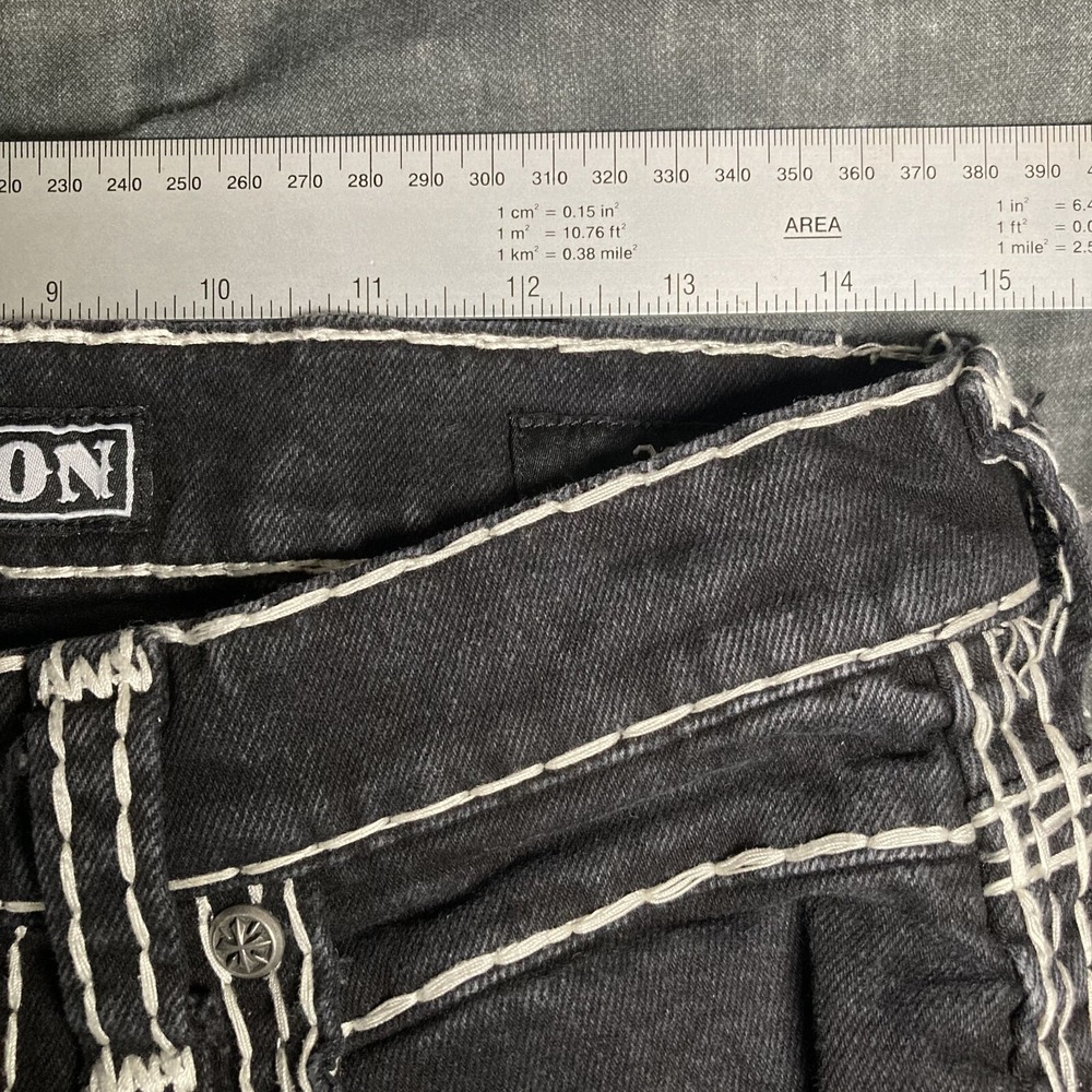 Affliction Jeans Womens Size 29 Cooper Straight Leg Thick Stitch Embroidered Y2K - Picture 5 of 9